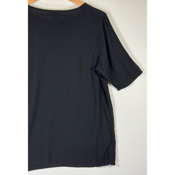 Loose San Francisco Top Womens Medium Black Minimalist Textured Modern Artisan - Picture 6 of 10
